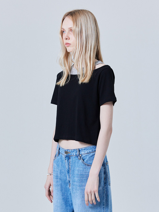 Layered cut-out T-shirt 