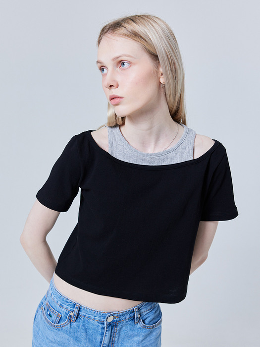 Layered cut-out T-shirt 