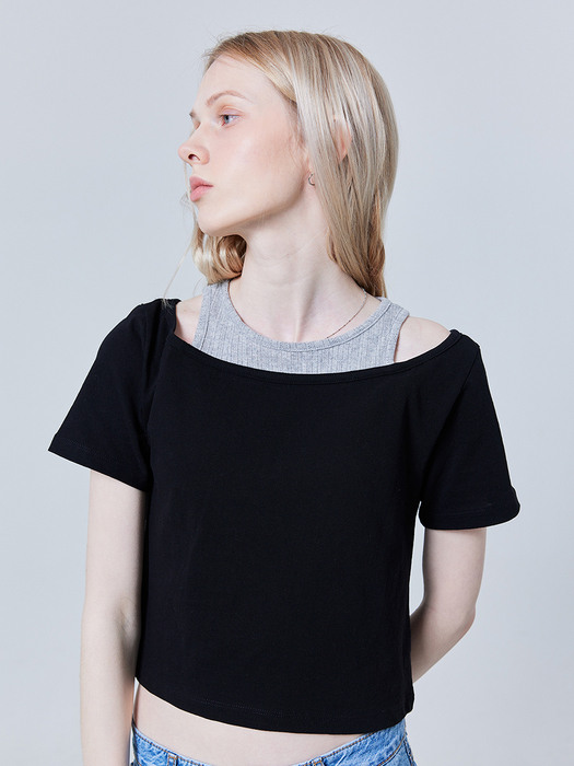 Layered cut-out T-shirt 