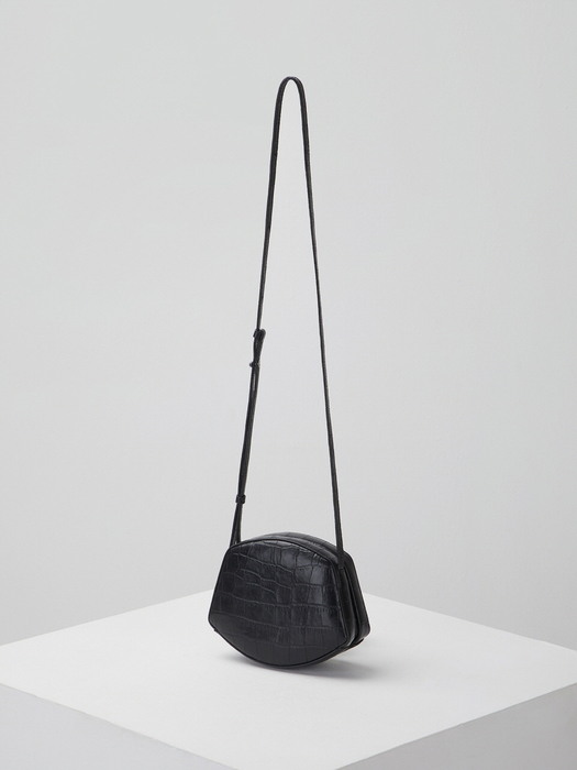 mini shell bag(Crocodile black)