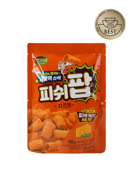 델리황 피쉬팝 콘소메맛 40g (고소한맛 No밀가루 고단백과자)