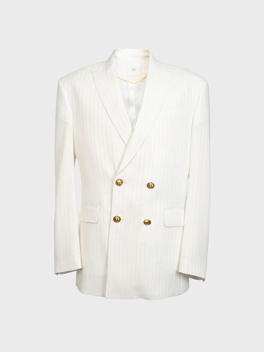 Pinstriped Double-Breasted Blazer(UNISEX)_UTH-SB03  