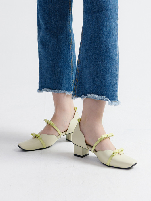 3-Strap Love-Tie Shoes (Lime)