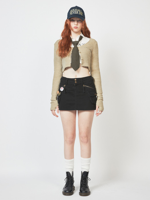 LOW RISE CARGO SKIRT_BK