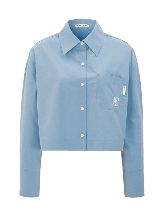 Classic Symbol Pocket Crop Shirt [SKY BLUE]