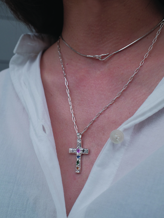 cross stone necklace
