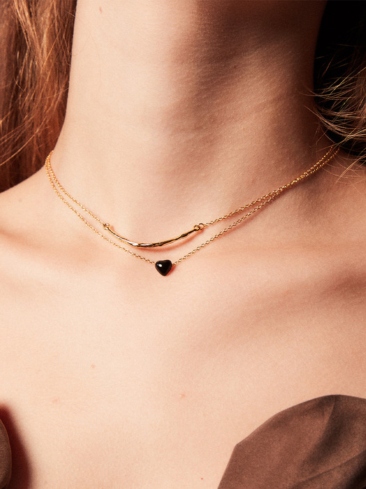 ■VINTAGE HOLLYWOOD■ Color Heart Necklace VH2279NE014B 빈티지헐리우드]Color Heart Necklace_VH2279NE014B