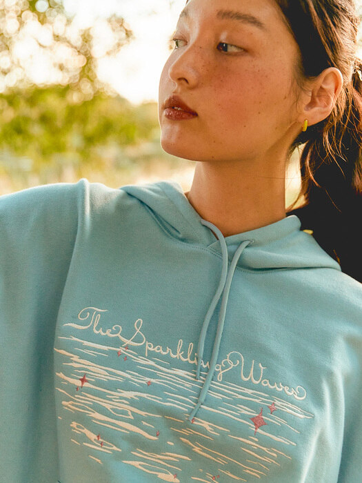 T.S.W Embroidered Hoodie Sky Blue
