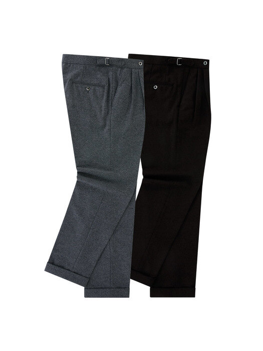 Wool Flannel adjust pants (Brown)