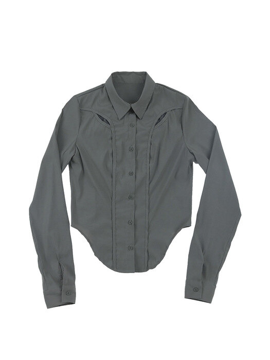 Chest Hole Nylon Shirt / Grey