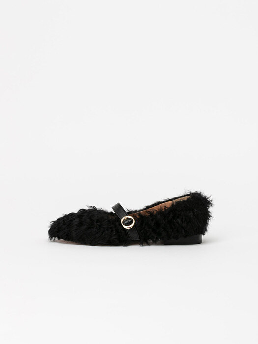 Lami Maryjanes in Black Wave Fur