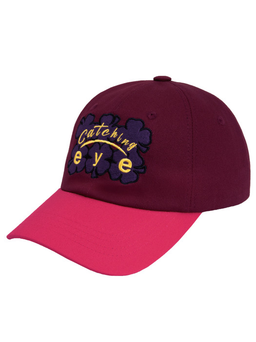 Catching eye ball cap - Burgundy / Pink yarrow