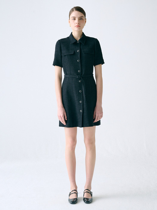 [TWEED] Collar Tweed Mini Dress _ 2color