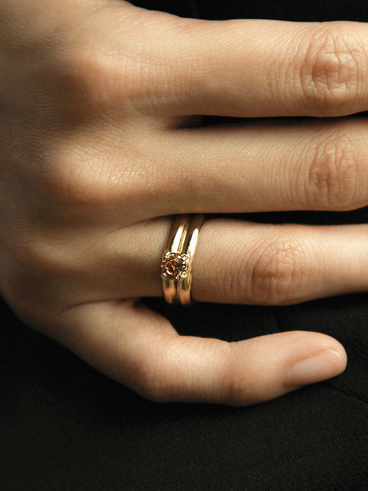 afterglow stone ring_gold