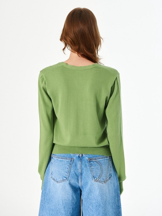 STRAP V NECK KNIT (green)