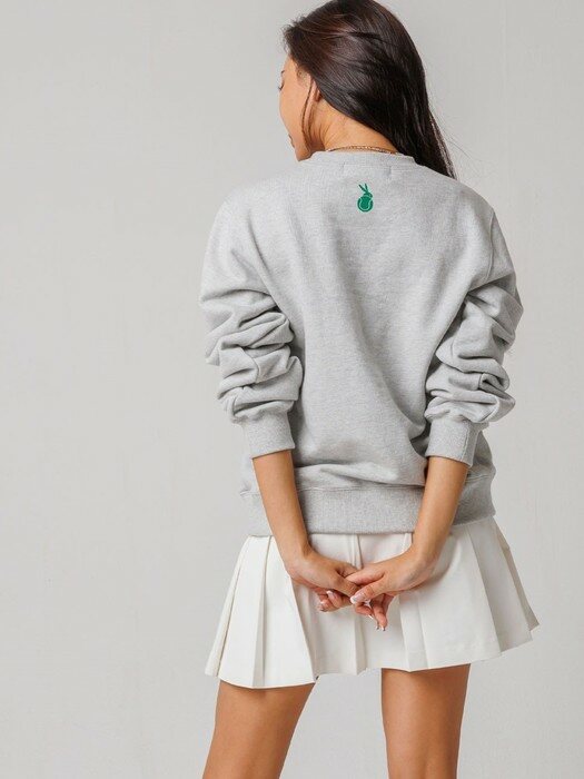 Royal  Emblem Embroidered Sweatshirt_Melange Gray