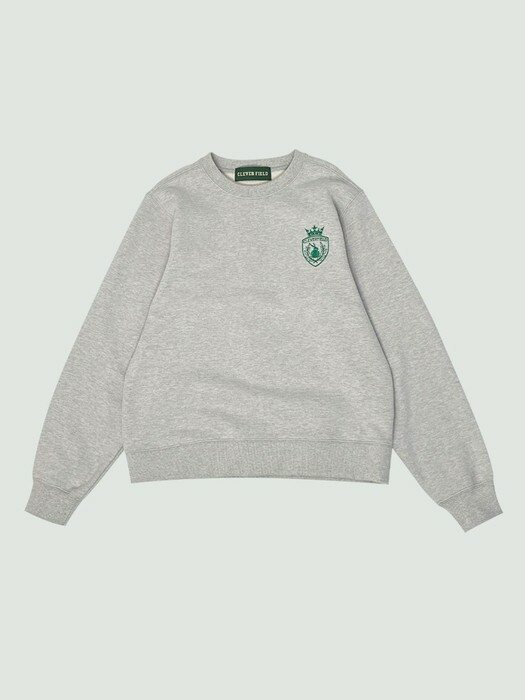 Royal  Emblem Embroidered Sweatshirt_Melange Gray