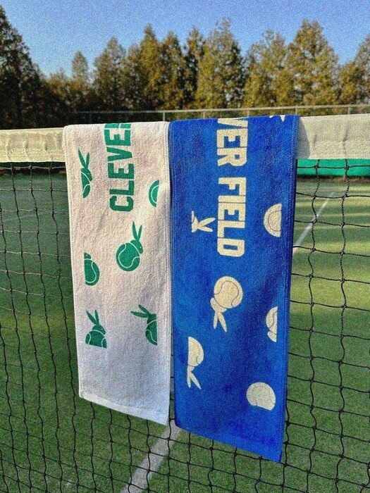 Tennis cotton terry sports towel_blue