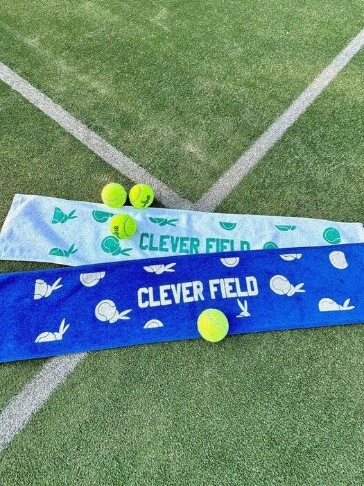 Tennis cotton terry sports towel_blue