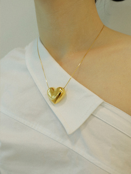 [HEART] Gold big heart N (925silver)
