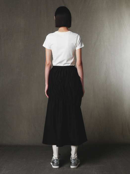 Shirring Full Skirt Black