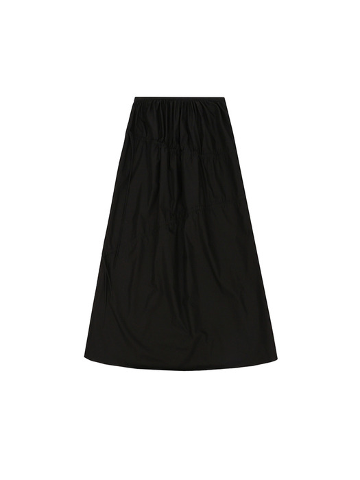 Shirring Full Skirt Black