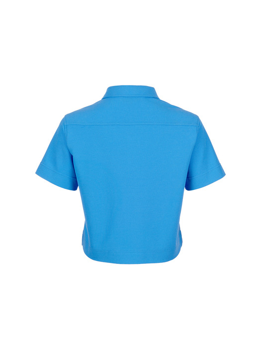 WOMAN GNRL 피케 반팔 티셔츠 [BLUE] / WBC2L01520
