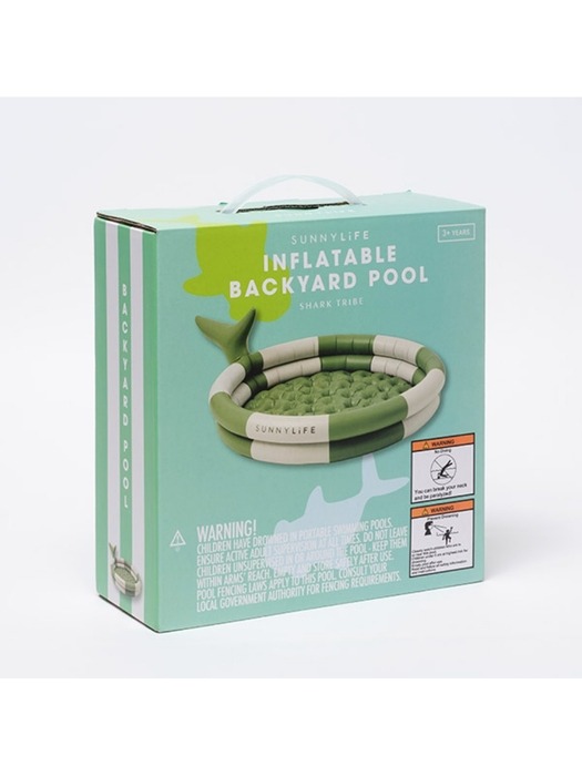 [국내공식] Inflatable Backyard Pool Shark Tribe Khaki_상어 미니 풀 수영장_S3PBYDST