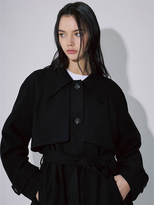Tiffany soft trenchcoat [Black]