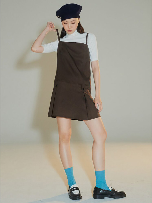 Sleeveless Mini Dress  Brown (KE3871M02D)