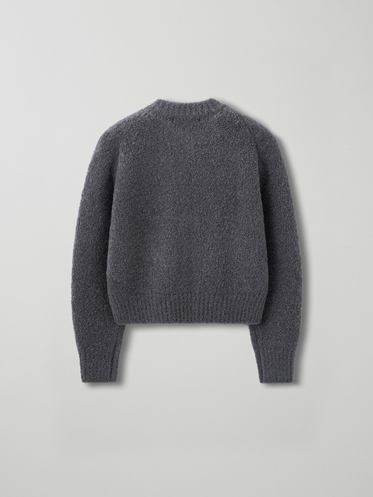 bookle zip-up knit_charcoal gray