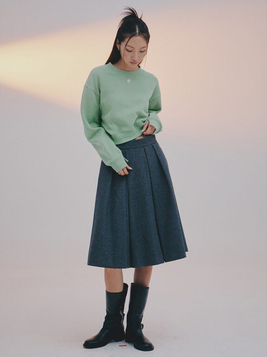 Line Point Crop Sweatshirt  Mint (KE3940M03L)