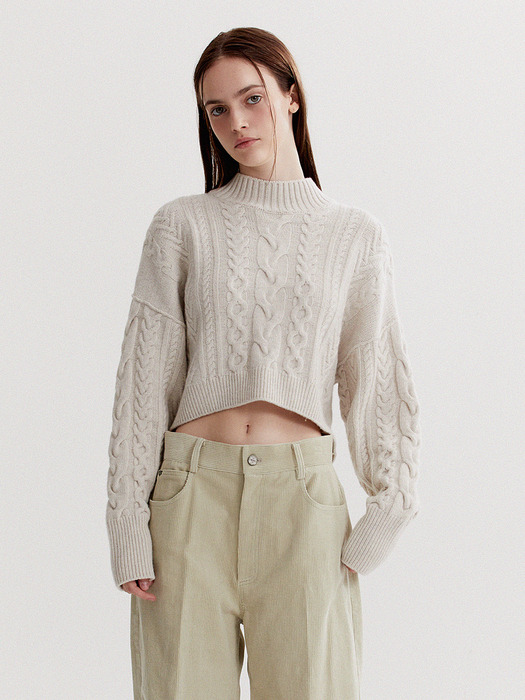 Crop Cable Wool Knit