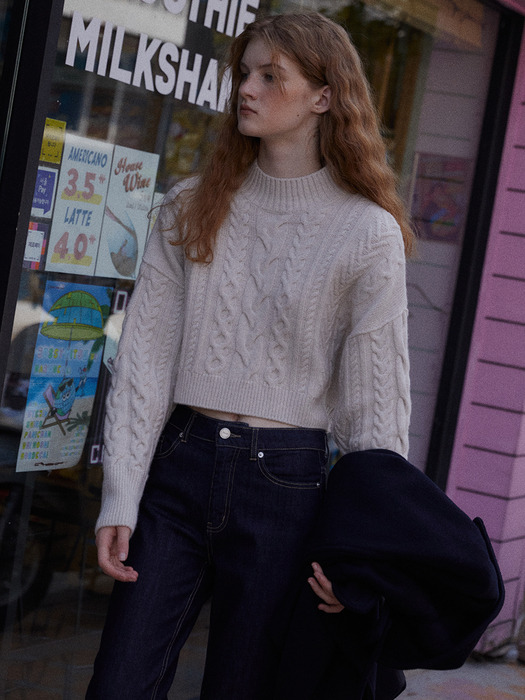 Crop Cable Wool Knit