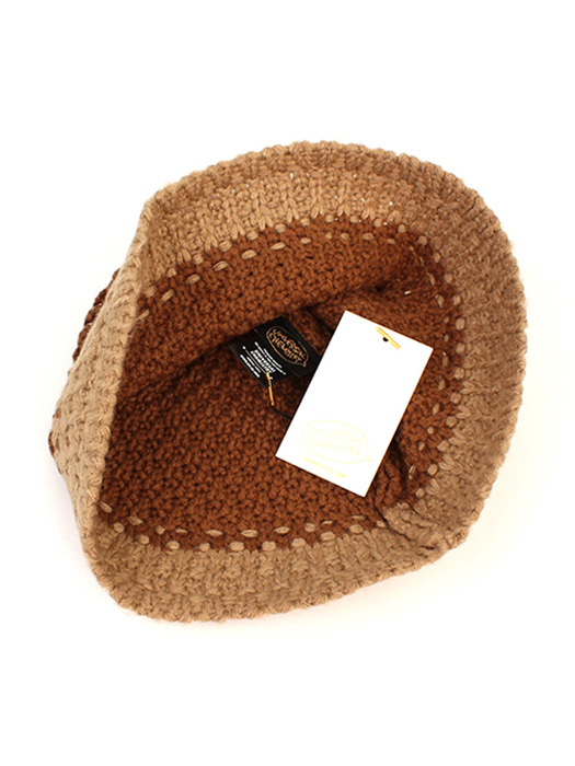 Twotone Brown Knit Bucket Hat 니트버킷햇