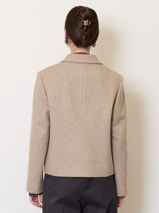 3-button wool jacket_oatmeal