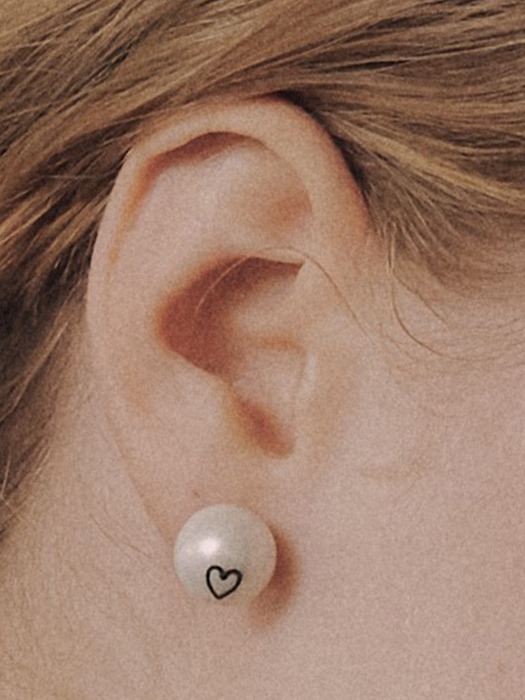 Heart In pearl earring[SV925]