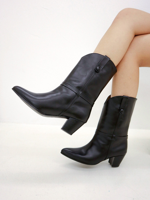 Wide Half Western Boots_2Colors