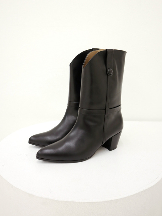 Wide Half Western Boots_2Colors