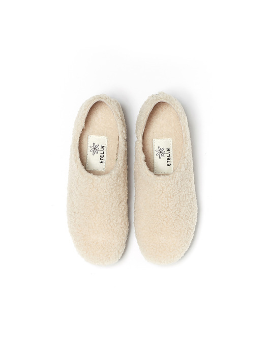 Holiday Fur Patform Loafers - Cream Ivory
