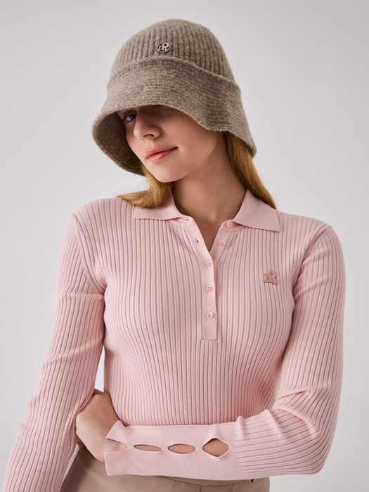CLASSIC CASHMERE BUCKET HAT - BROWN