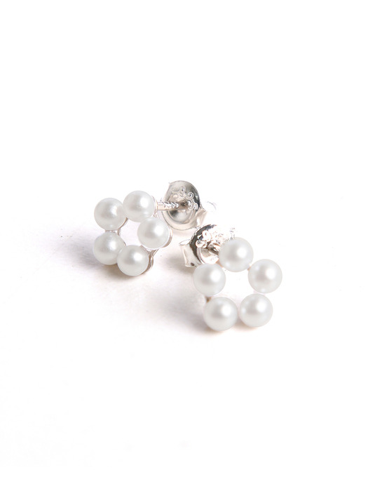 TB035 snowflake pearl earring