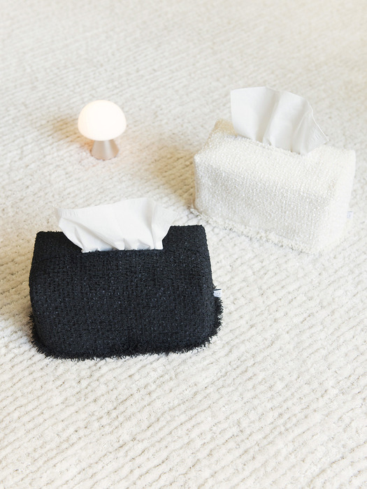 [선물포장] Tweed Tassel Lace Tissue Case_Black