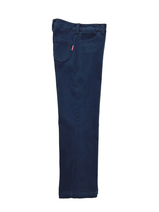 10s peach cotton straight stretch pants-Navy