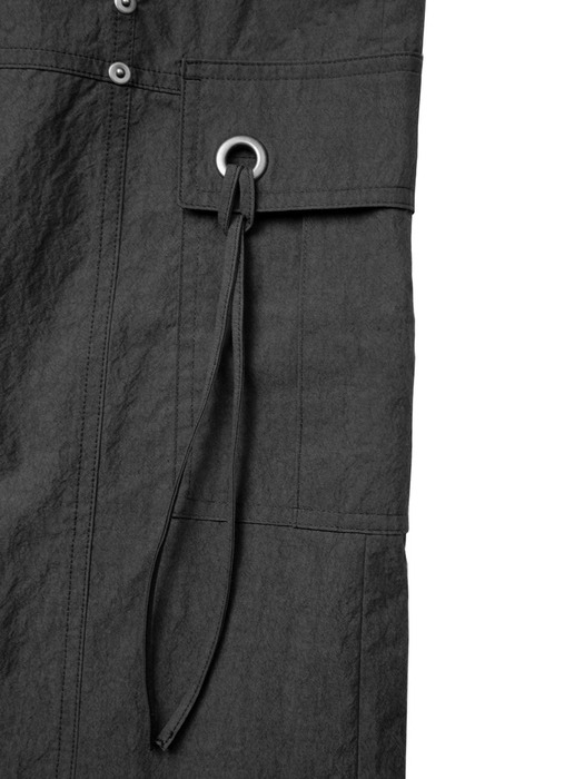 DIVIDE CARGO LONG SKIRT - BLACK