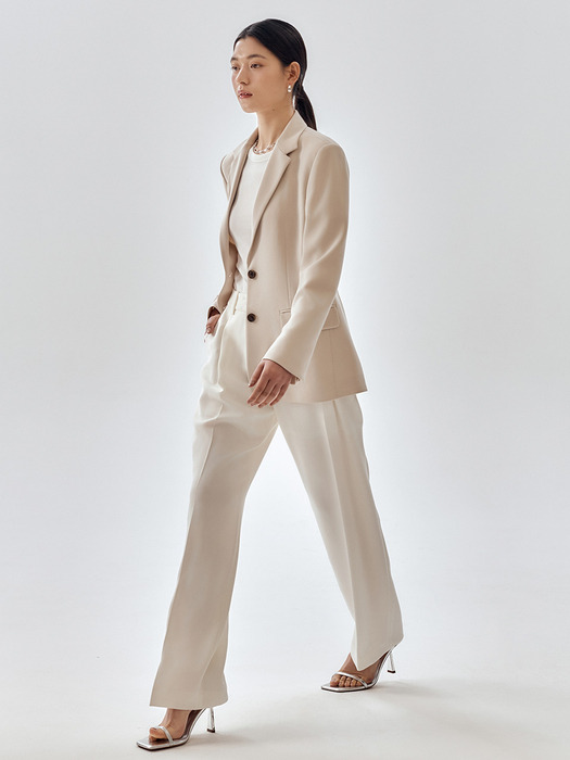 [Drama Signature] Two-button Blazer + Semi-Wide Trousers SET