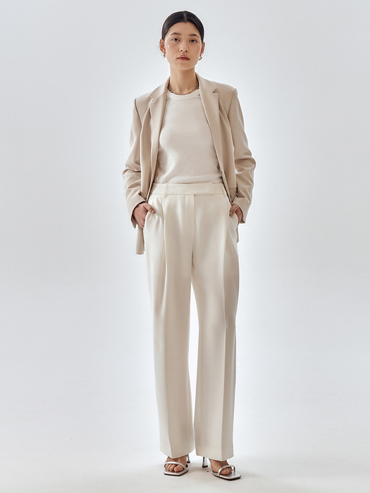 [Drama Signature] Two-button Blazer + Semi-Wide Trousers SET