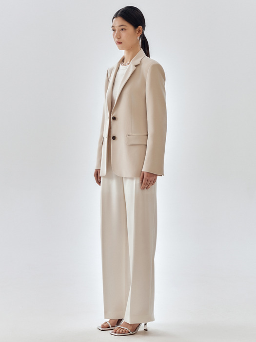 [Drama Signature] Two-button Blazer + Semi-Wide Trousers SET