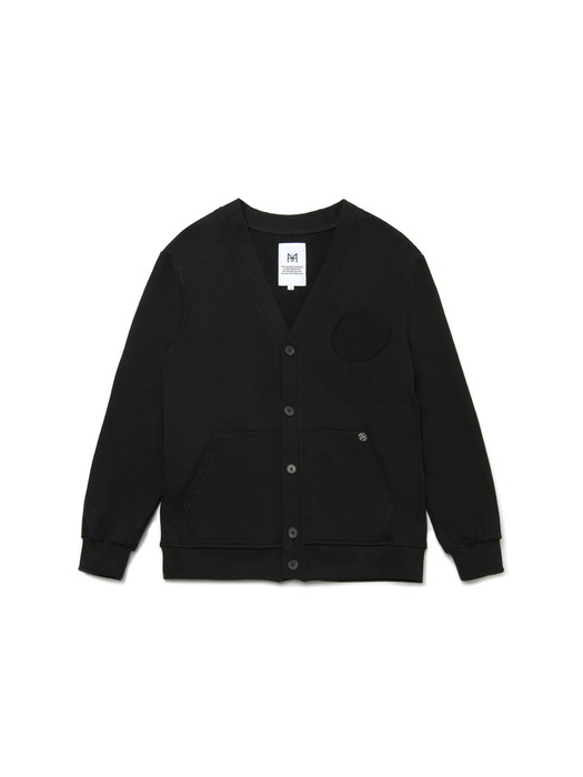 reverse color scheme french terry cardigan_black