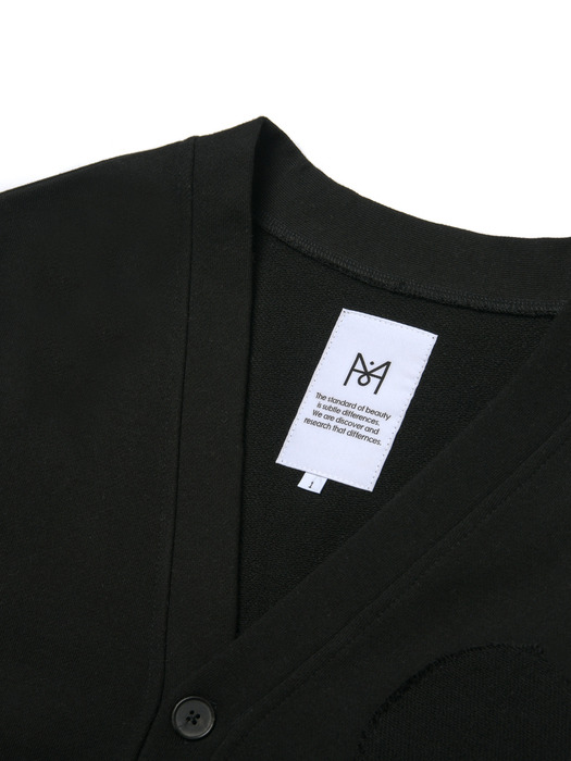 reverse color scheme french terry cardigan_black